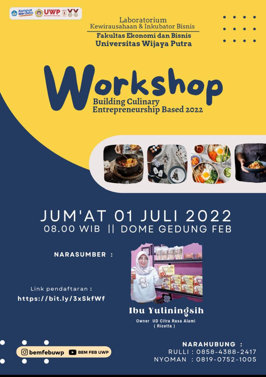 WORKSHOP Building Culinary Enterpreneurship Based 2022